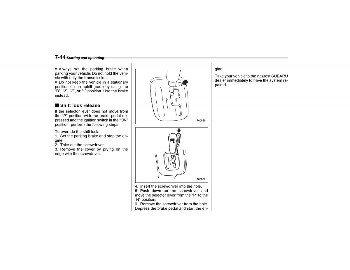 Subaru Forester I 1 owners manual / page 213