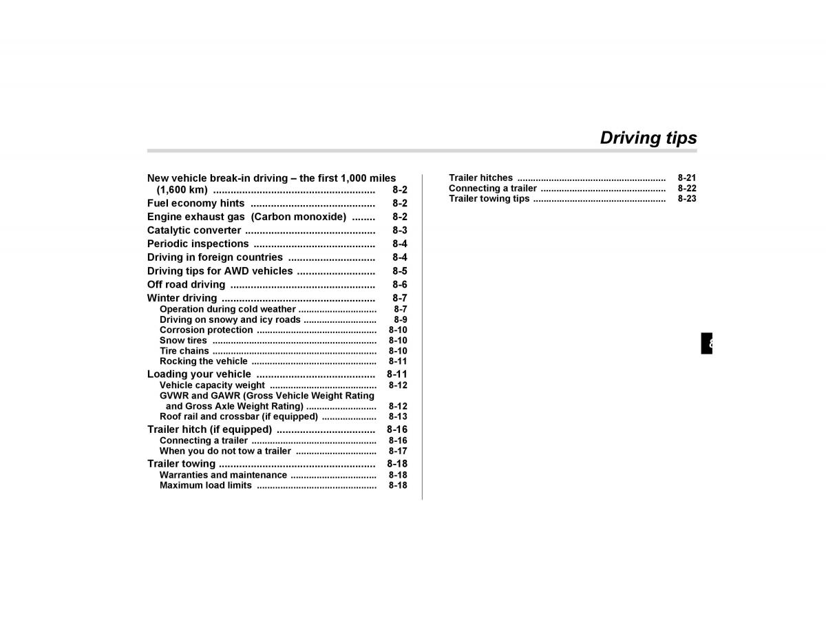 Subaru Forester I 1 owners manual / page 226