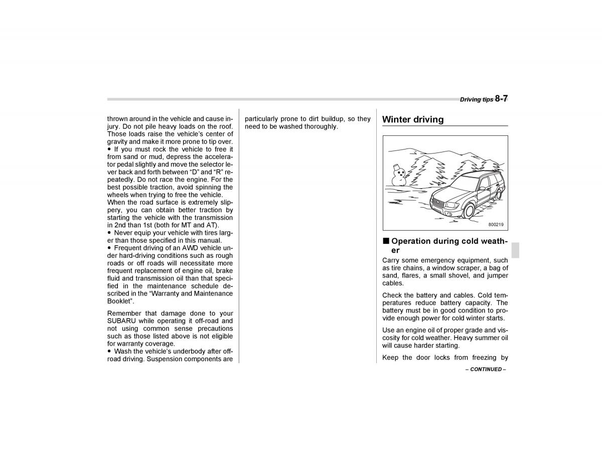 Subaru Forester I 1 owners manual / page 232