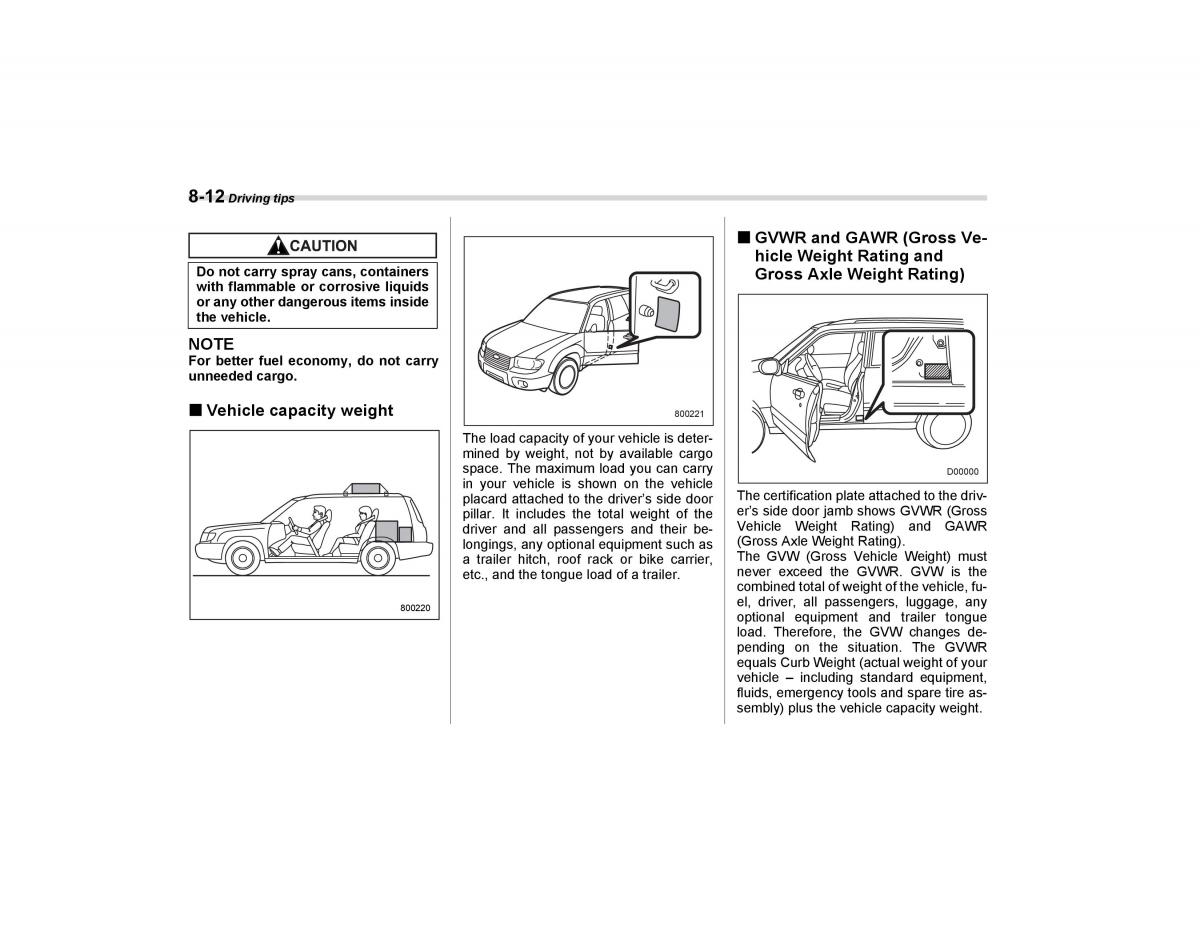 Subaru Forester I 1 owners manual / page 237