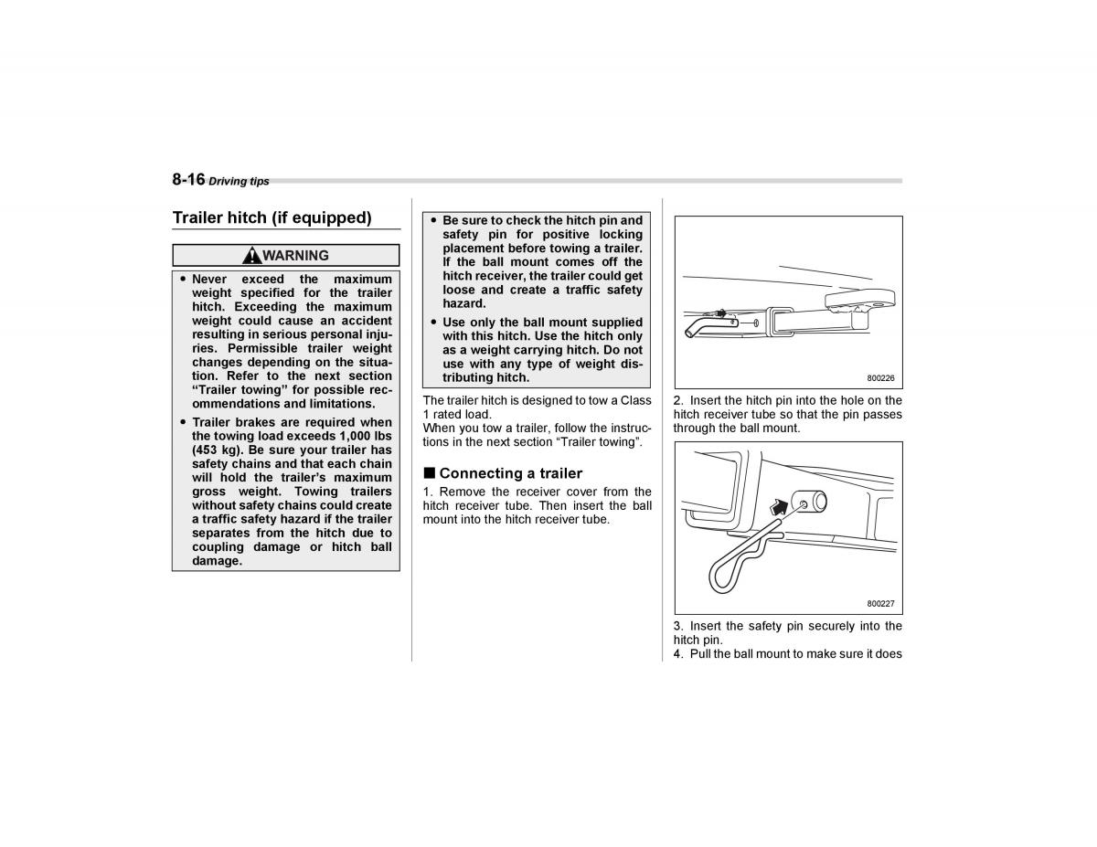 Subaru Forester I 1 owners manual / page 241