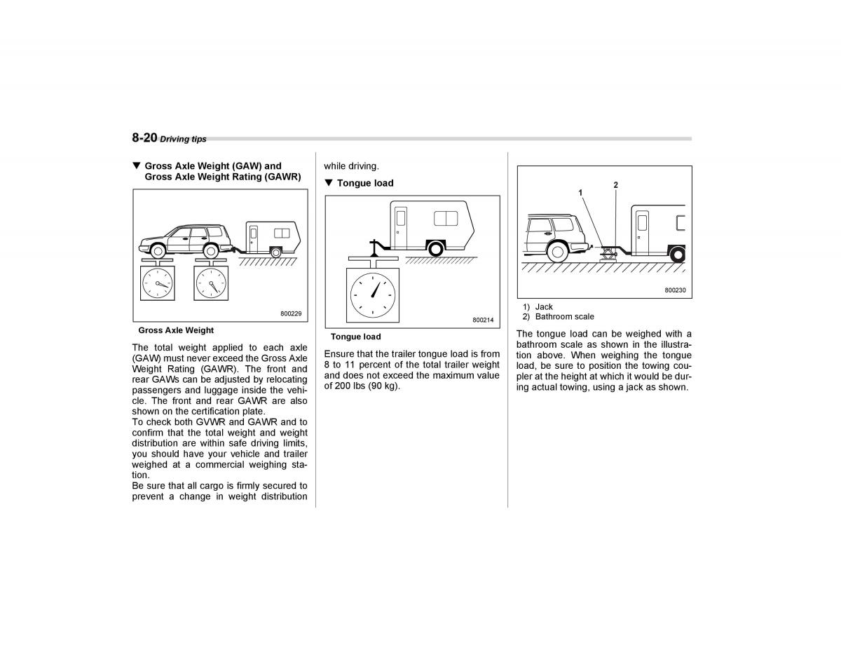 Subaru Forester I 1 owners manual / page 245