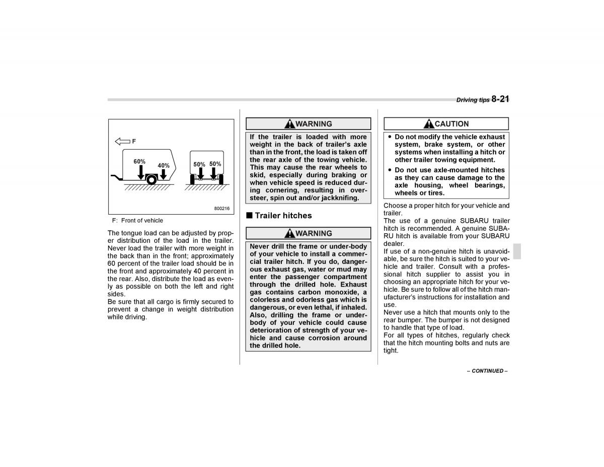 Subaru Forester I 1 owners manual / page 246