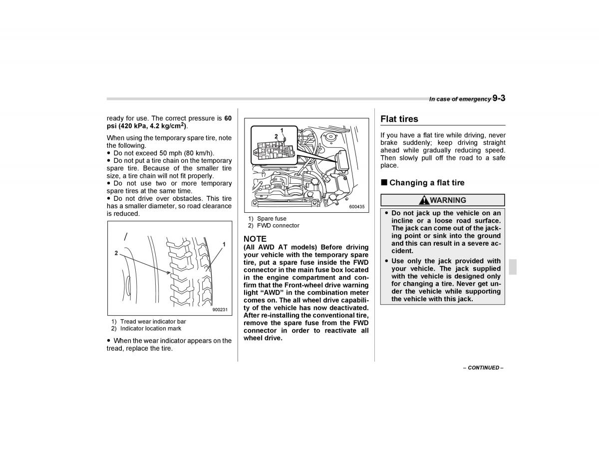 Subaru Forester I 1 owners manual / page 254