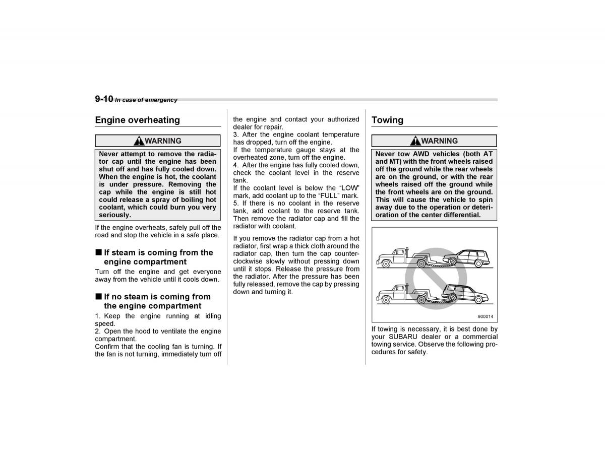 Subaru Forester I 1 owners manual / page 261