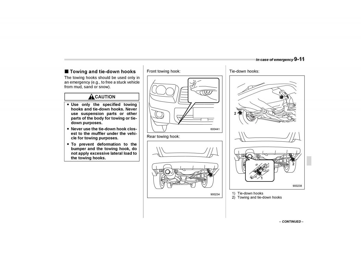 Subaru Forester I 1 owners manual / page 262