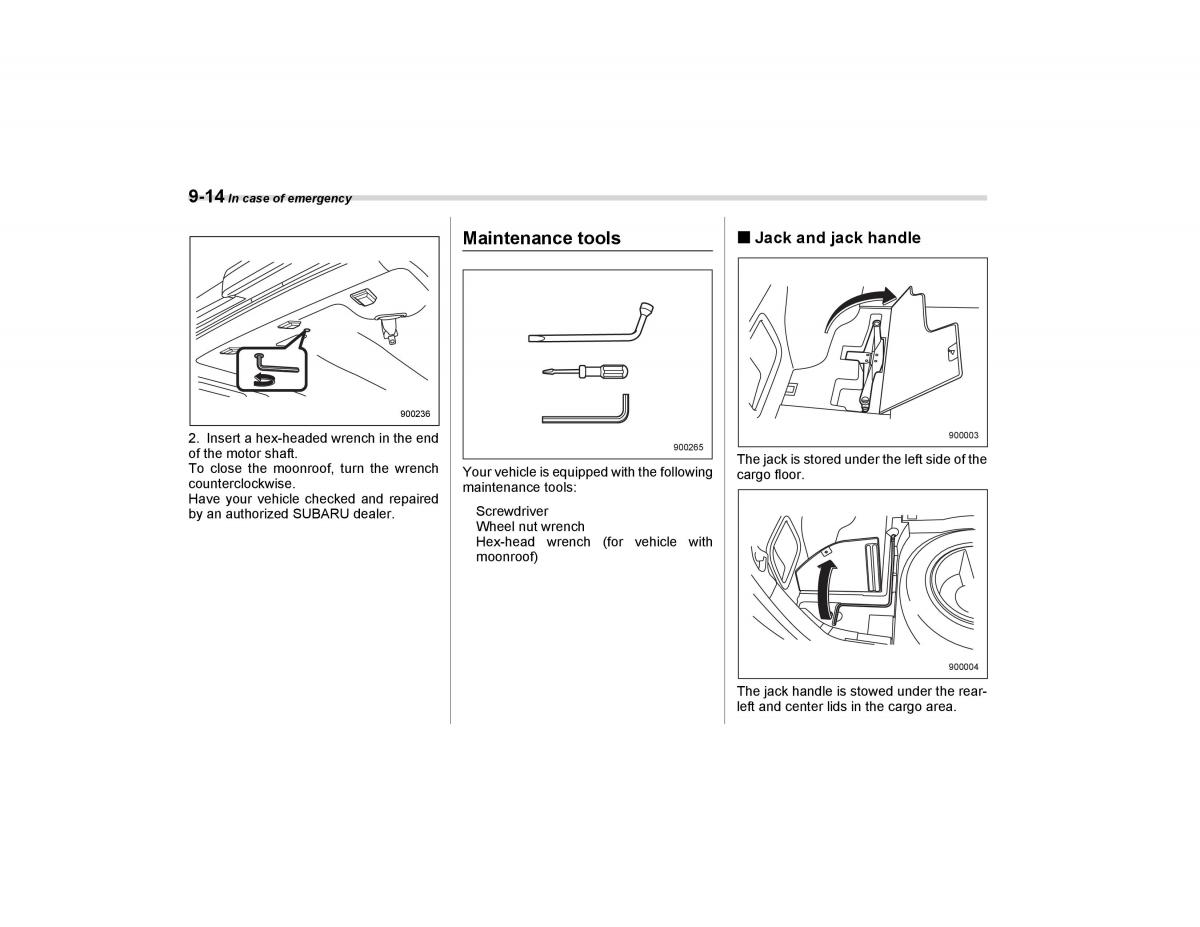 Subaru Forester I 1 owners manual / page 265