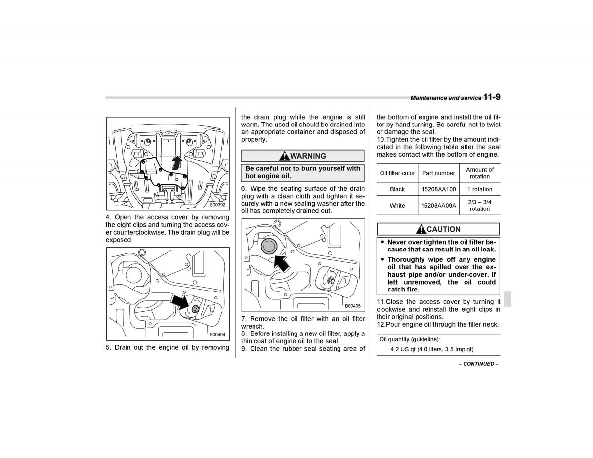 Subaru Forester I 1 owners manual / page 282