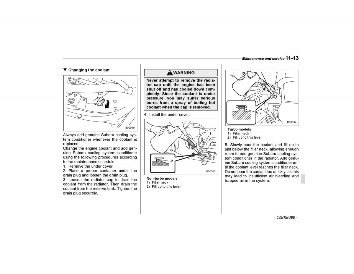 Subaru Forester I 1 owners manual / page 286