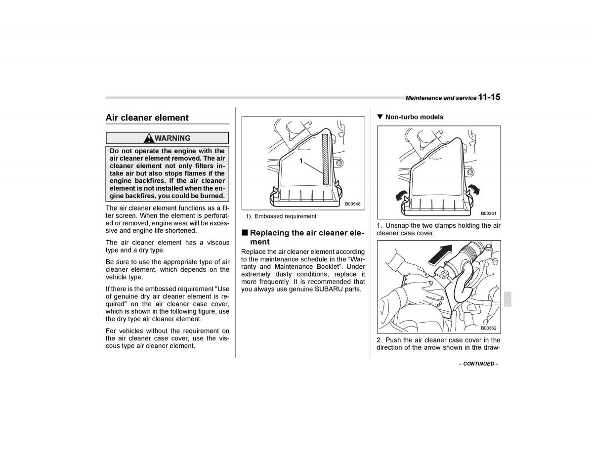 Subaru Forester I 1 owners manual / page 288