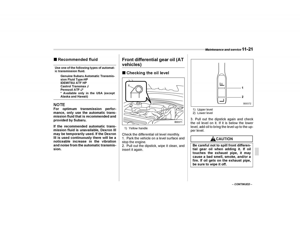 Subaru Forester I 1 owners manual / page 294