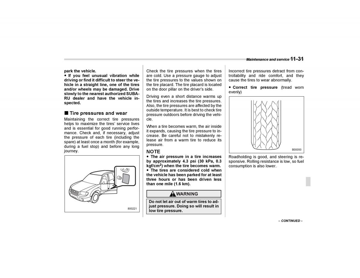 Subaru Forester I 1 owners manual / page 304