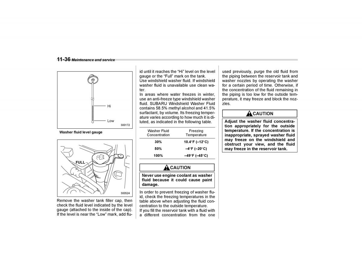 Subaru Forester I 1 owners manual / page 309