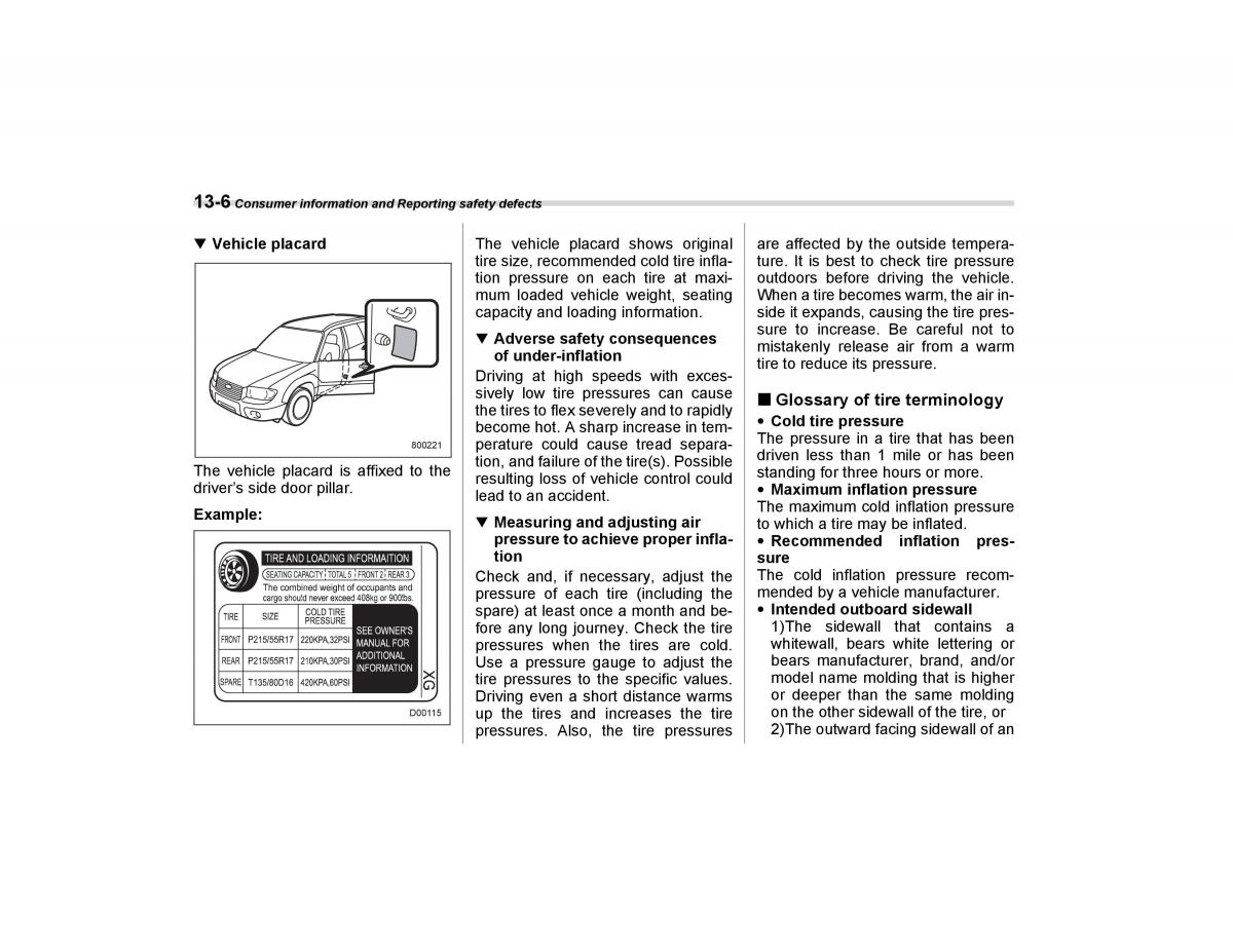 Subaru Forester I 1 owners manual / page 339