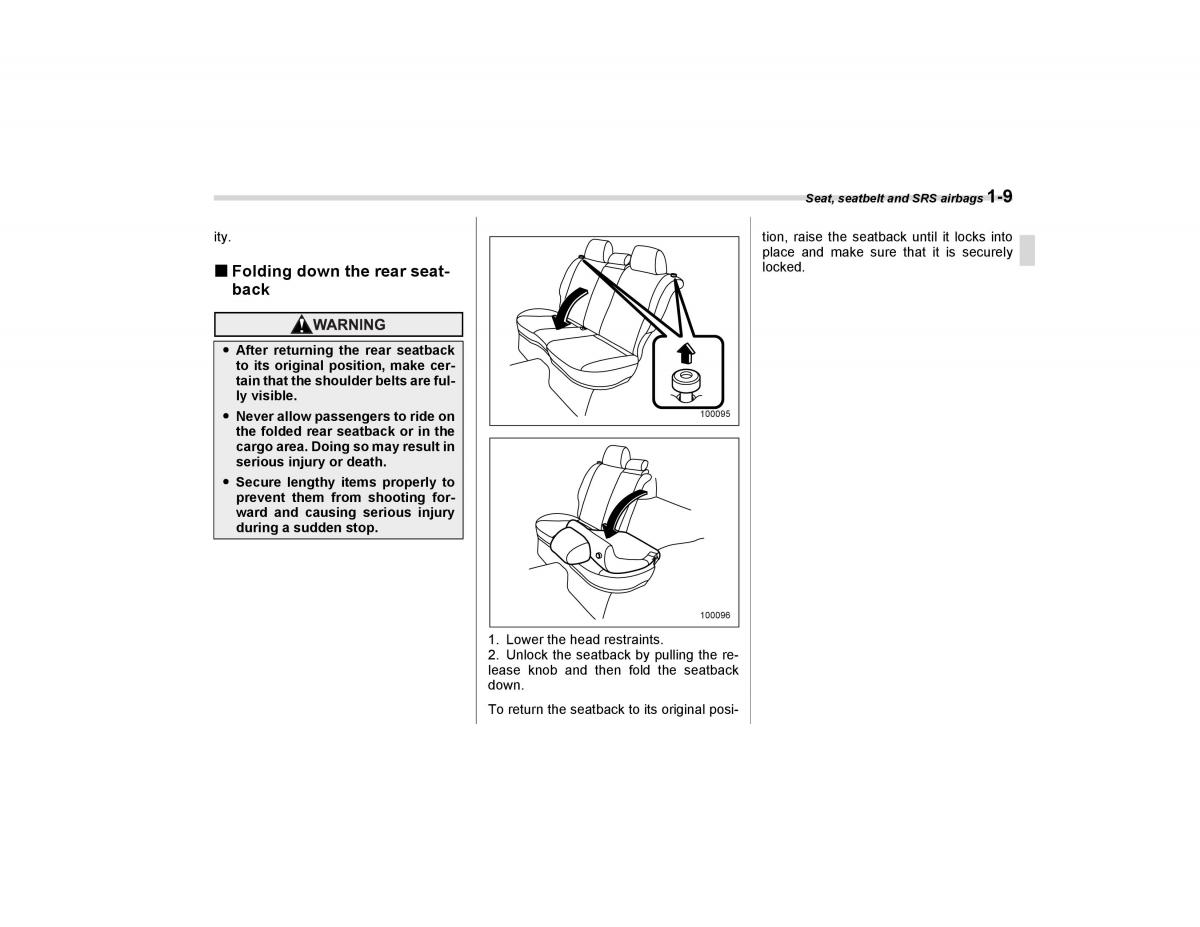 Subaru Forester I 1 owners manual / page 38