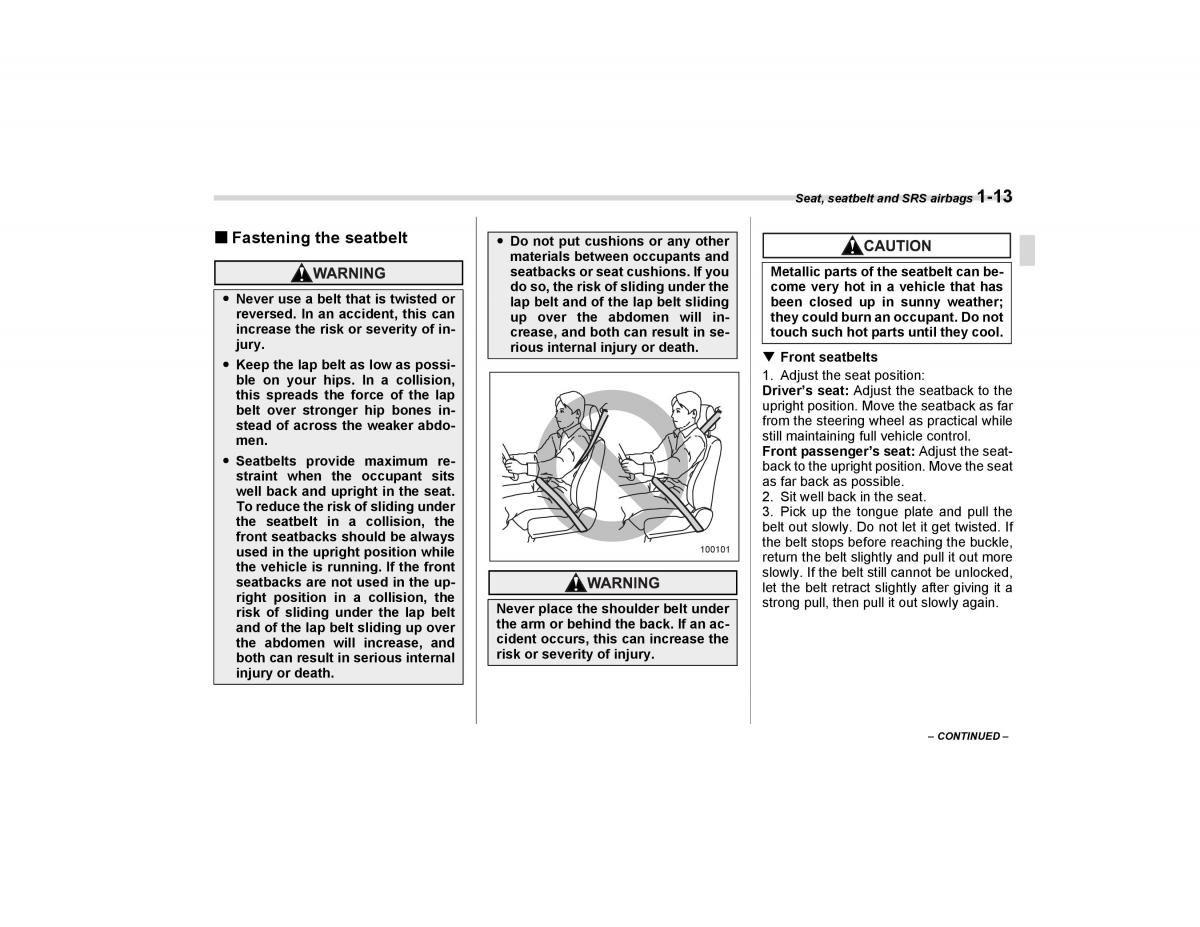 Subaru Forester I 1 owners manual / page 42