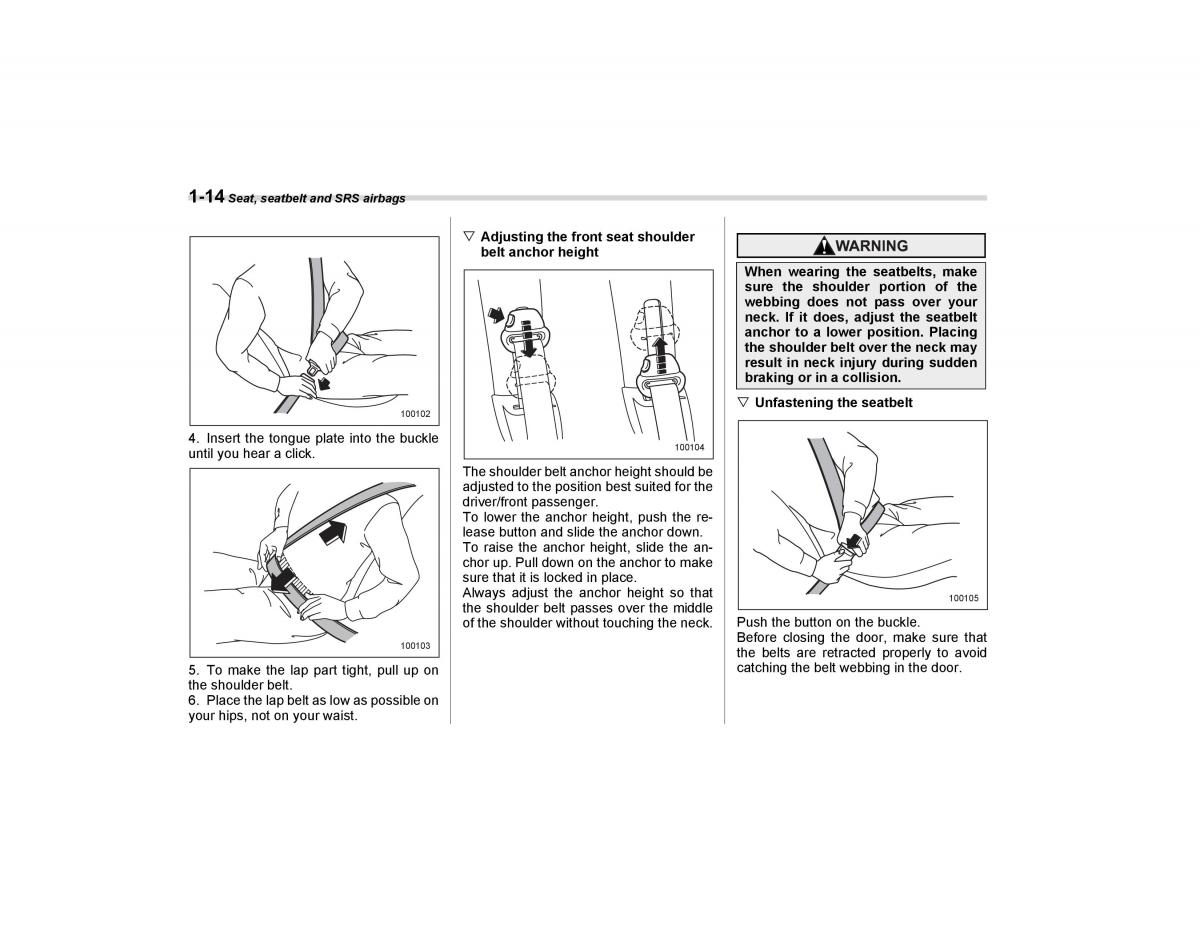 Subaru Forester I 1 owners manual / page 43