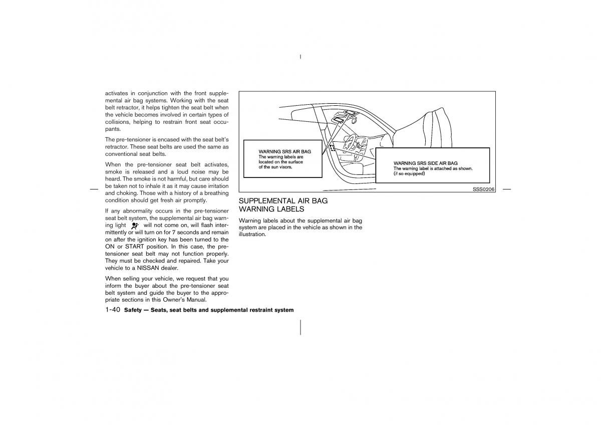 Nissan 350Z Fairlady Z owners manual / page 57