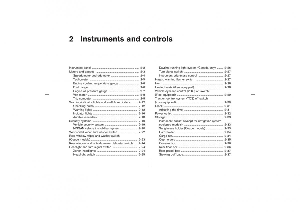 Nissan 350Z Fairlady Z owners manual / page 61