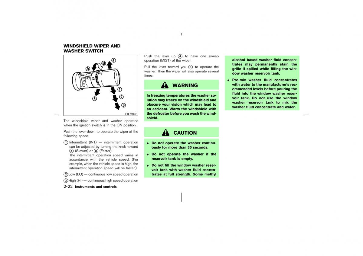 Nissan 350Z Fairlady Z owners manual / page 83