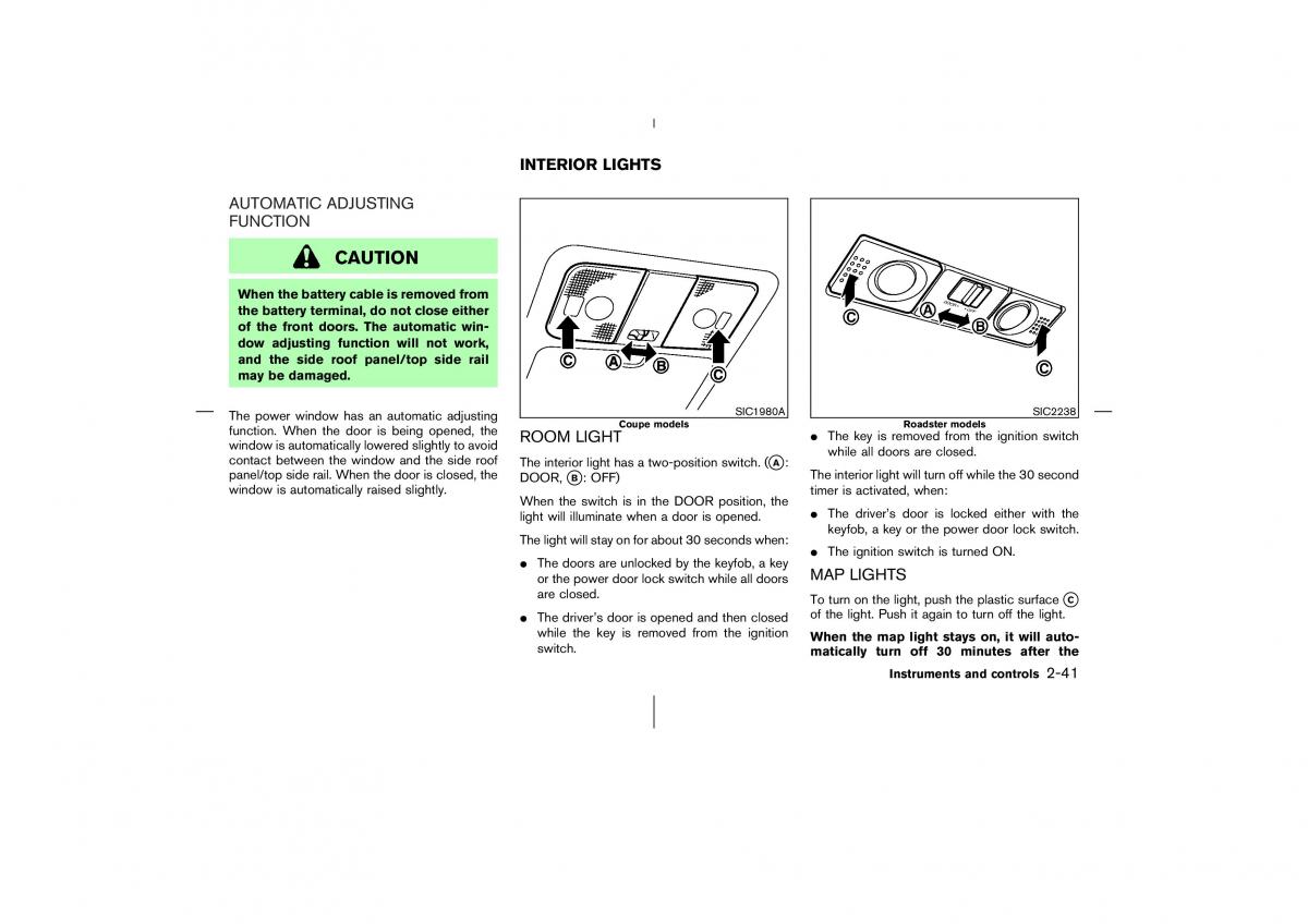 Nissan 350Z Fairlady Z owners manual / page 102