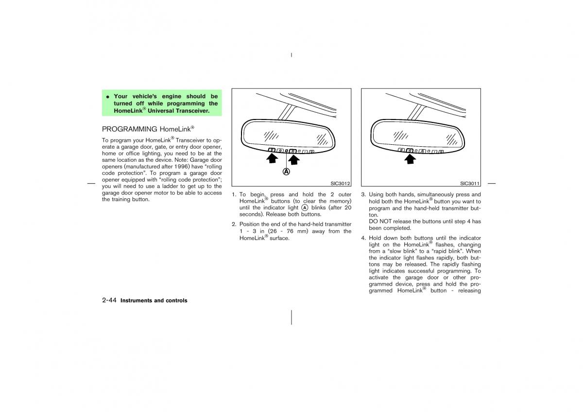 Nissan 350Z Fairlady Z owners manual / page 105