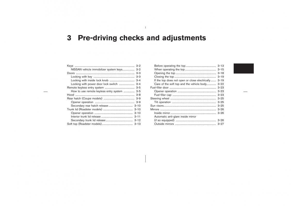 Nissan 350Z Fairlady Z owners manual / page 110