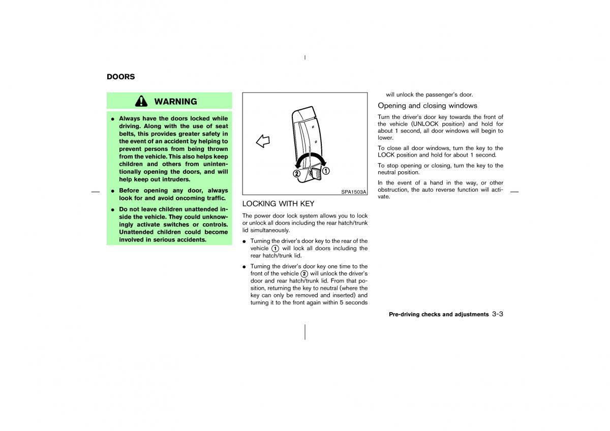 Nissan 350Z Fairlady Z owners manual / page 112