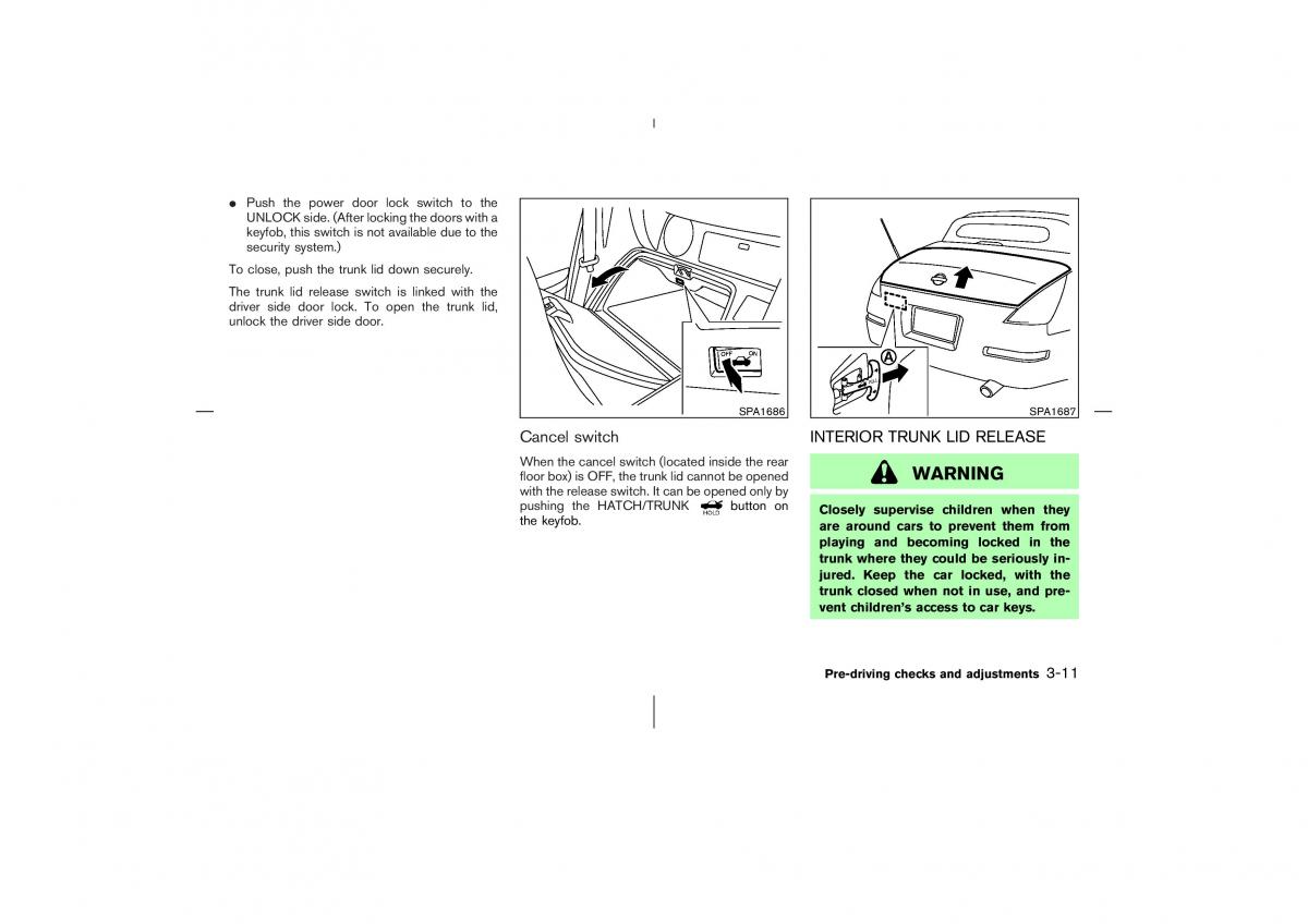 Nissan 350Z Fairlady Z owners manual / page 120