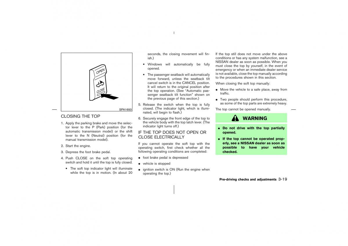 Nissan 350Z Fairlady Z owners manual / page 128