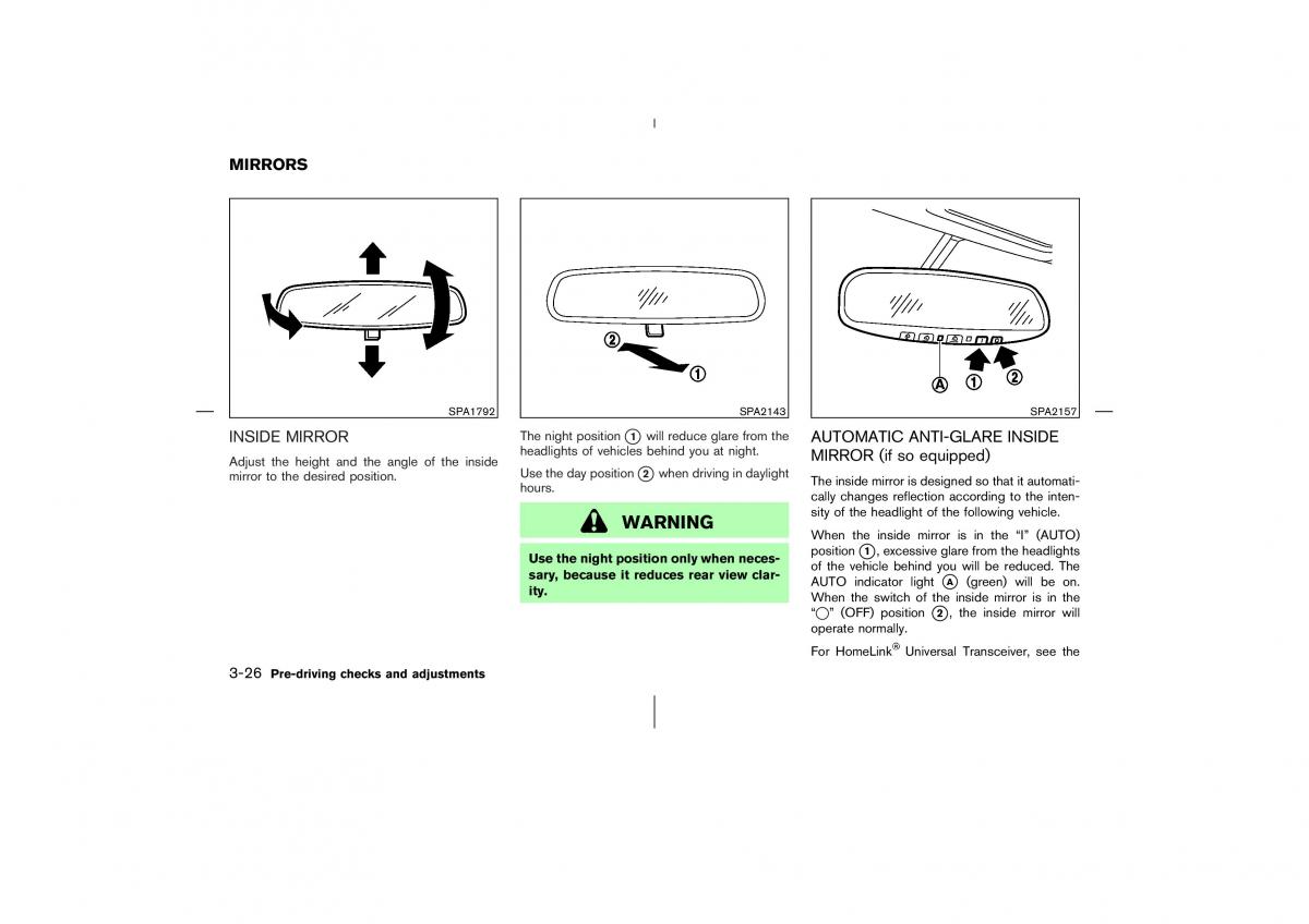 Nissan 350Z Fairlady Z owners manual / page 135