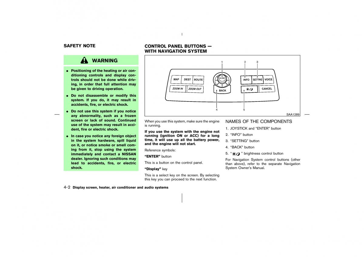 Nissan 350Z Fairlady Z owners manual / page 139