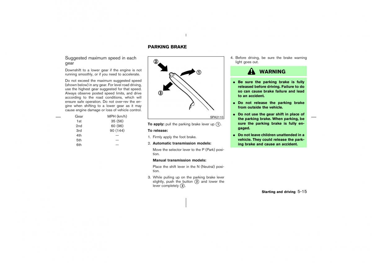 Nissan 350Z Fairlady Z owners manual / page 184