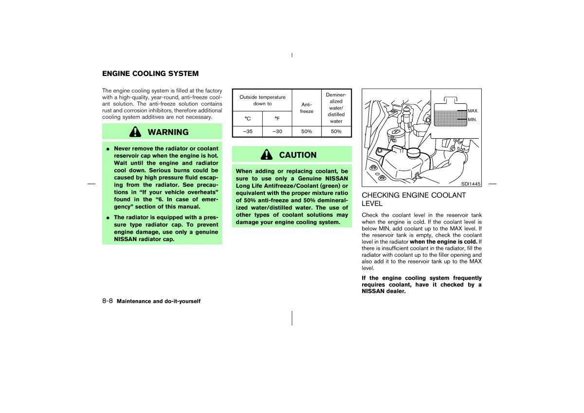 Nissan 350Z Fairlady Z owners manual / page 227