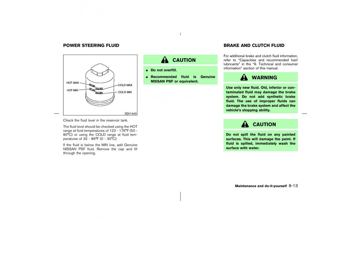 Nissan 350Z Fairlady Z owners manual / page 232