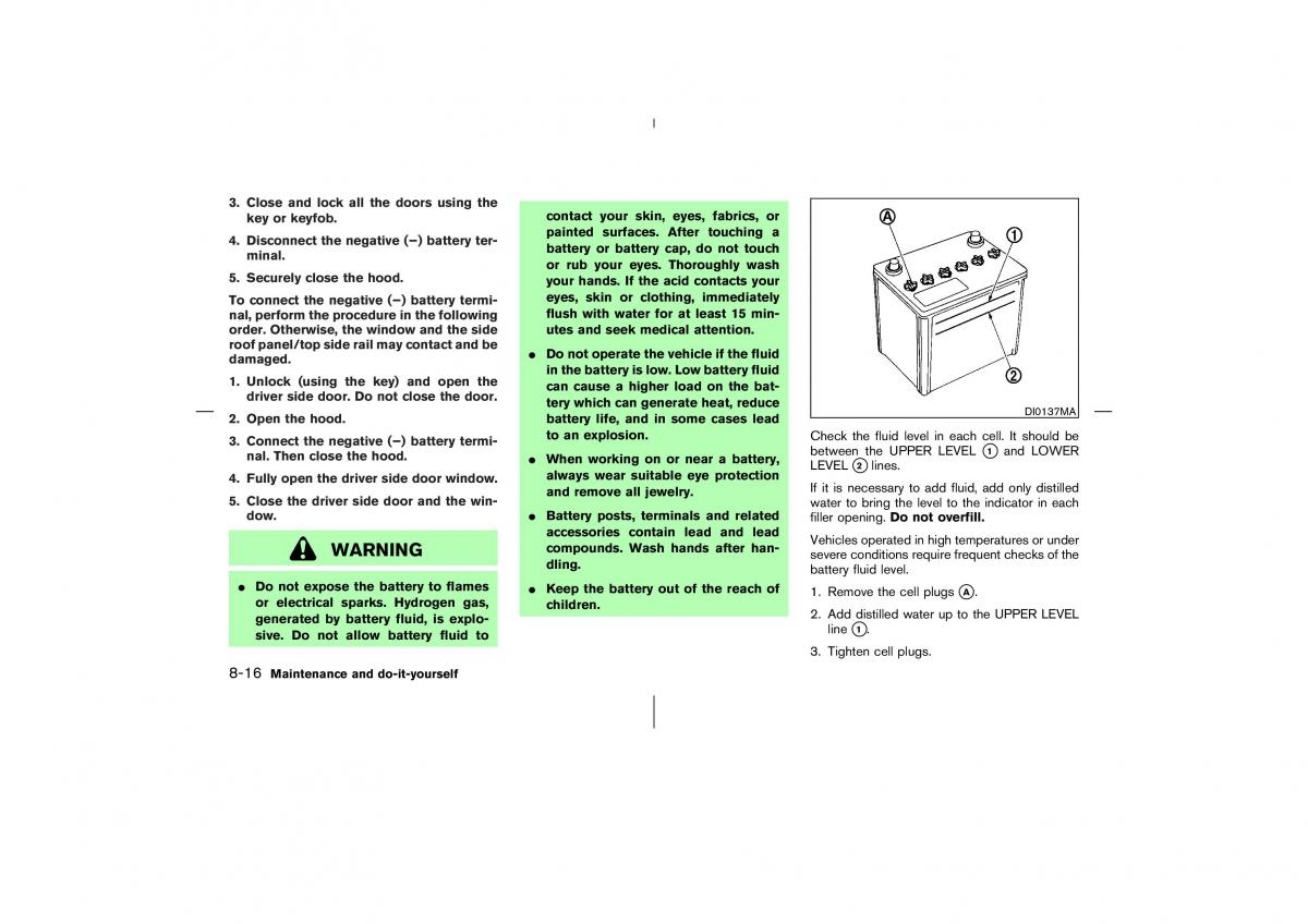 Nissan 350Z Fairlady Z owners manual / page 235