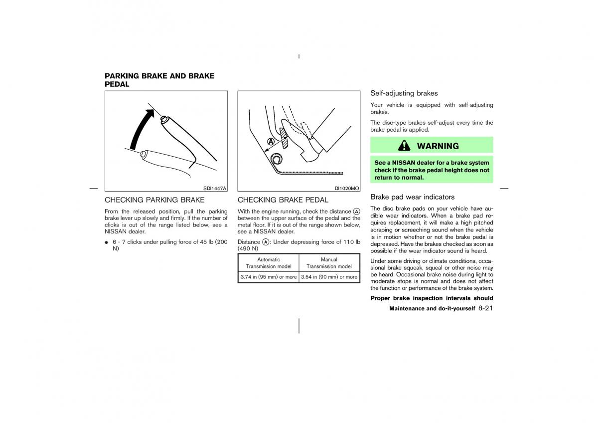 Nissan 350Z Fairlady Z owners manual / page 240