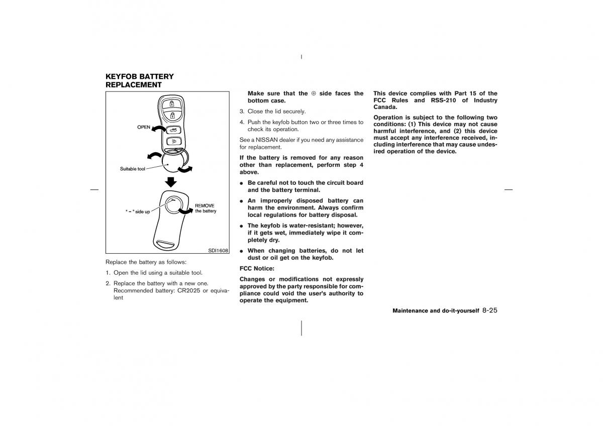 Nissan 350Z Fairlady Z owners manual / page 244