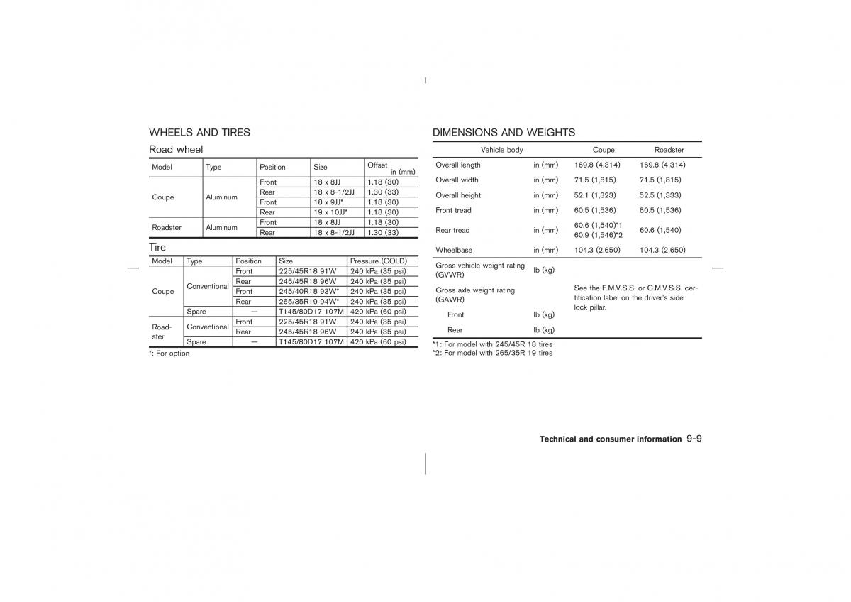 Nissan 350Z Fairlady Z owners manual / page 268