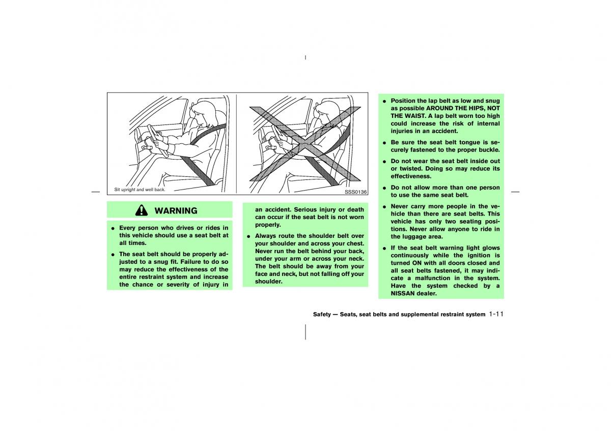 Nissan 350Z Fairlady Z owners manual / page 28