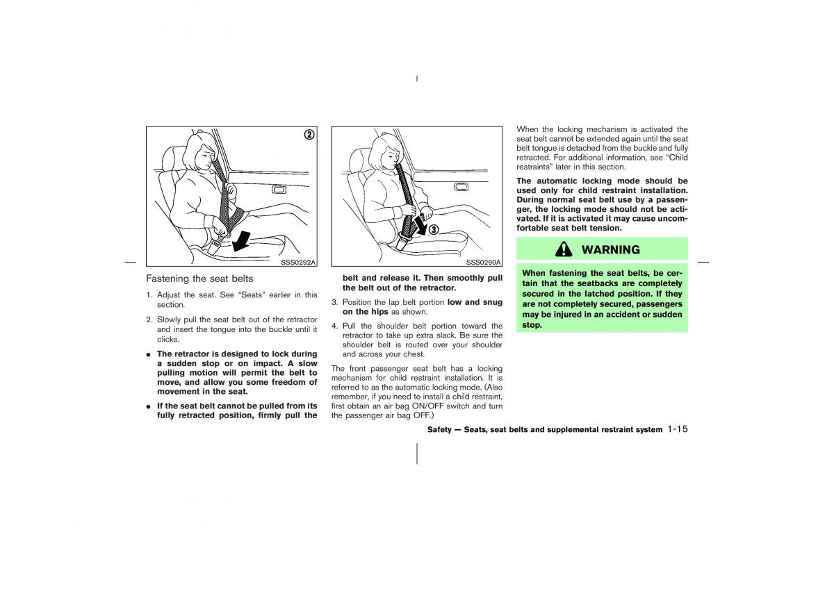 Nissan 350Z Fairlady Z owners manual / page 32