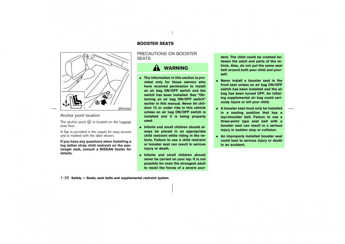 Nissan 350Z Fairlady Z owners manual / page 43