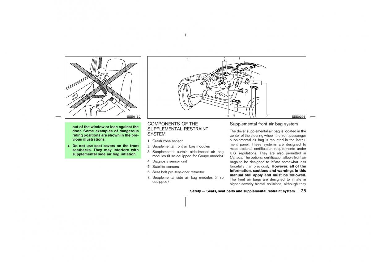 Nissan 350Z Fairlady Z owners manual / page 52