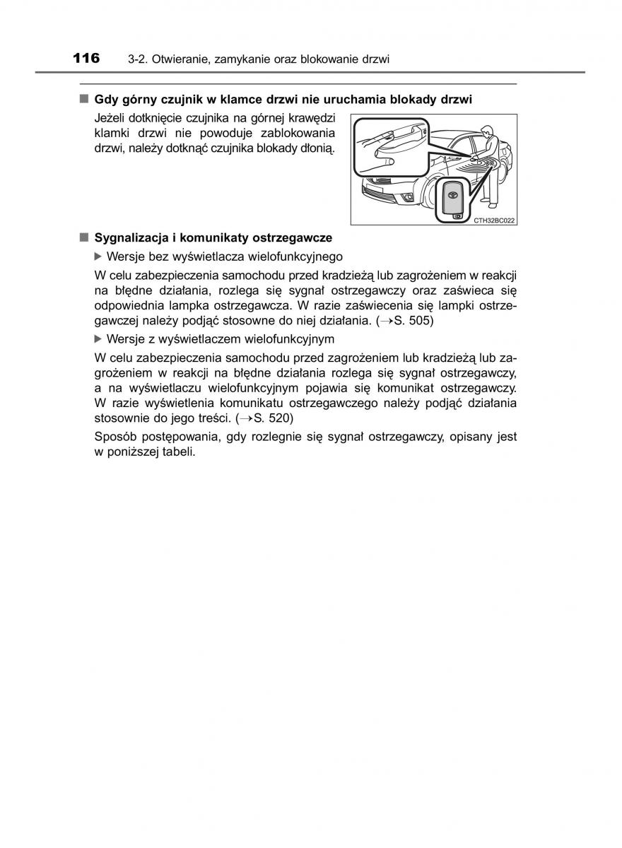 Toyota Corolla XI 11 E160 instrukcja obslugi / page 116