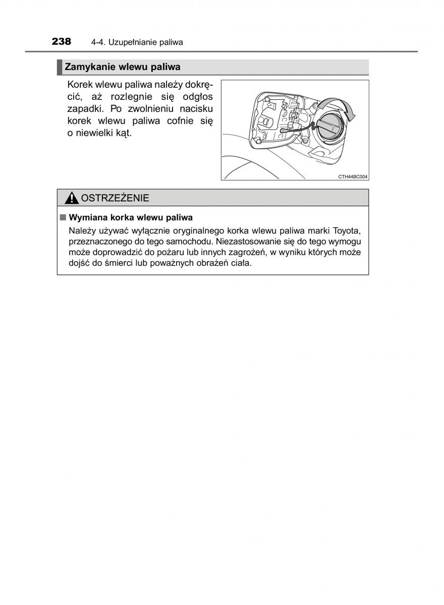 manual  Toyota Corolla XI 11 E160 instrukcja / page 238