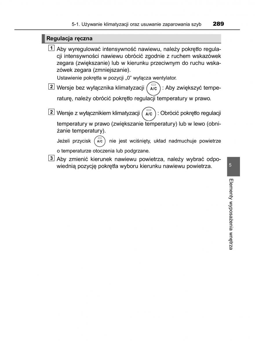 manual  Toyota Corolla XI 11 E160 instrukcja / page 289