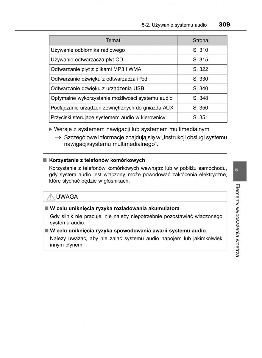 manual  Toyota Corolla XI 11 E160 instrukcja / page 309