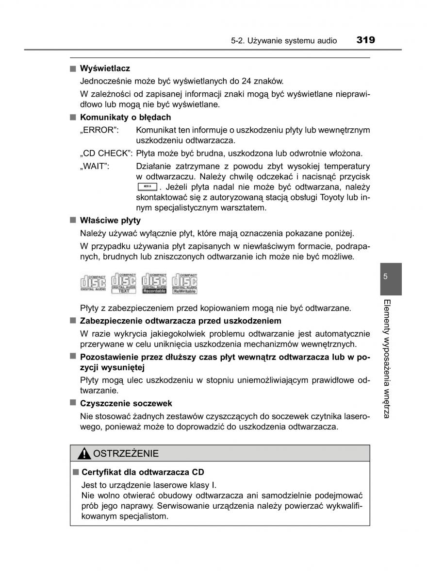 manual  Toyota Corolla XI 11 E160 instrukcja / page 319