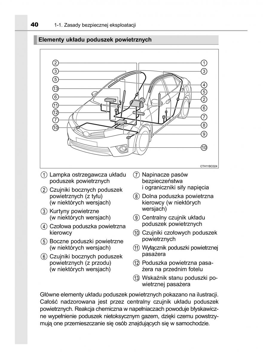 Toyota Corolla XI 11 E160 instrukcja obslugi / page 40