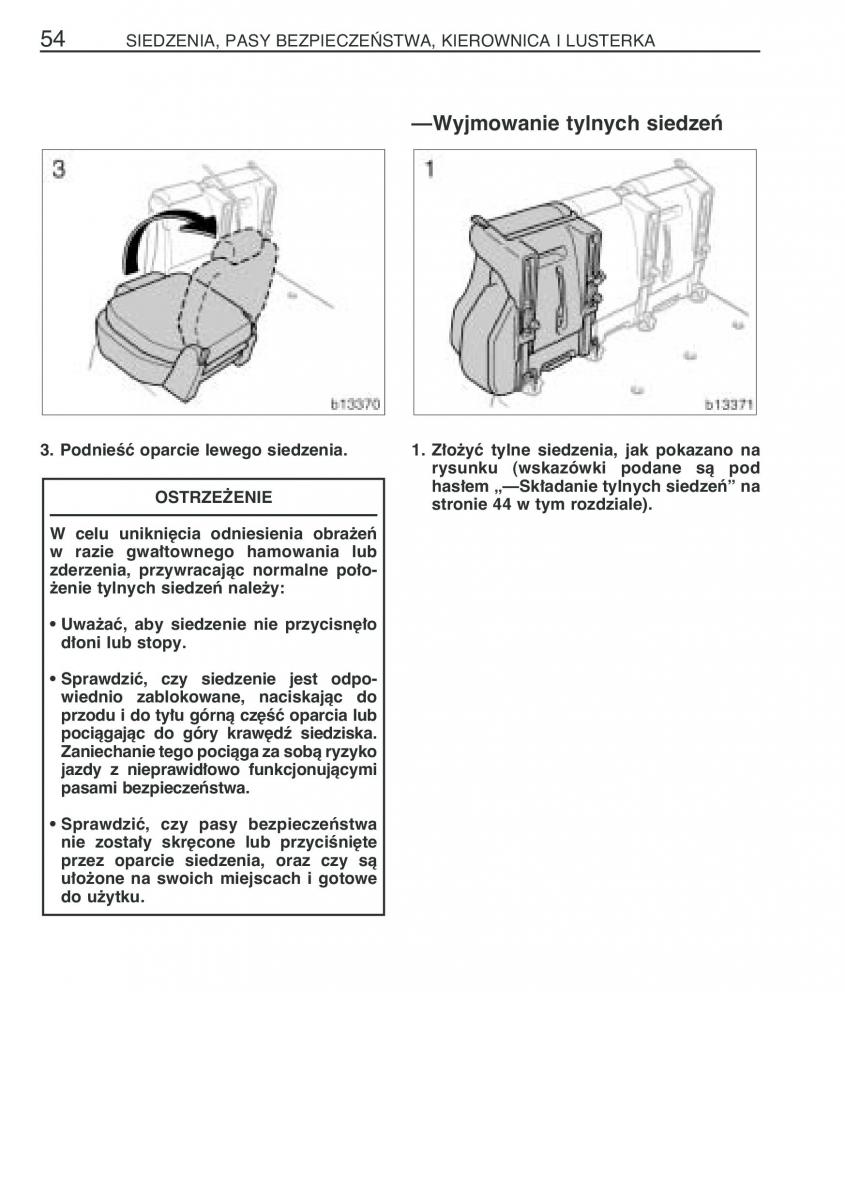 manual  Toyota Corolla Verso I 1 instrukcja / page 61